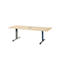 Schäfer Shop Select Vergadertafel Planova, rechthoekig incl. netbox, 2000 x 800 mm, esdoornpatroon, accentlijst gentiaanblauw