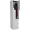 Schäfer Shop Select Vestiaire, 2 compartiments avec tablette supérieure &amp; tringle à vêtements ainsi que 2 casiers, portes en Z, serrure à cylindre, avec socle, L 400 x P 450 x H 1850 mm, acier revêtu par poudre, gris clair/gris clair