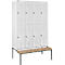 Schäfer Shop Select Vestiaire, 4 x 2 compartiments, avec banc, 300 mm, serrure à came batteuse, porte gris clair