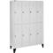 Schäfer Shop Select Vestiaire, 4 x 2 compartiments, sur pieds, serrure à came batteuse, porte gris clair