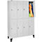 Schäfer Shop Select Vestiaire, 4 x 2 compartiments, sur pieds, serrure à came batteuse, porte gris clair