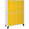 Schäfer Shop Select Vestiaire, 4 x 2 compartiments, sur pieds, serrure à cylindre, porte jaune