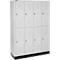 Schäfer Shop Select Vestiaire, 4 x 2 compartiments, sur socle, serrure à came batteuse, porte gris clair