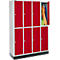 Schäfer Shop Select Vestiaire, 4 x 2 compartiments, sur socle, serrure à came batteuse, porte rouge rubis