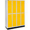 Schäfer Shop Select Vestiaire, 4 x 2 compartiments, sur socle, serrure à cylindre, porte jaune