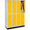 Schäfer Shop Select Vestiaire, 4 x 2 compartiments, sur socle, serrure à cylindre, porte jaune