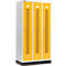 Schäfer Shop Select Vestiaire, à bandes perforées, 3 compartiments, 300 mm, sur socle, serrure à came batteuse, porte jaune colza
