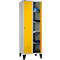 Schäfer Shop Select Vestiaire, avec 2 compartiments, sur pieds, serrure à came batteuse, gris clair/jaune