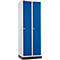 Schäfer Shop Select Vestiaire, avec 2 compartiments, sur socle, serrure à came batteuse, gris clair/bleu gentiane