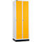 Schäfer Shop Select Vestiaire, avec 2 compartiments, sur socle, serrure à came batteuse, gris clair/jaune