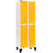 Schäfer Shop Select Vestiaire, avec 2 x 2 compartiments, 300 mm, sur pieds, serrure à came batteuse, porte jaune