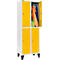 Schäfer Shop Select Vestiaire, avec 2 x 2 compartiments, 300 mm, sur pieds, serrure à came batteuse, porte jaune