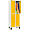 Schäfer Shop Select Vestiaire, avec 2 x 2 compartiments, 300 mm, sur pieds, serrure à cylindre, porte jaune colza
