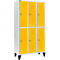 Schäfer Shop Select Vestiaire, avec 3 x 2 compartiments, 300 mm, sur pieds, serrure à cylindre, porte jaune colza