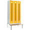 Schäfer Shop Select Vestiaire, avec banc, 3 compartiments, 300 mm, serrure à came batteuse, porte jaune colza