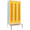 Schäfer Shop Select Vestiaire, avec banc, 3 compartiments, 300 mm, serrure à cylindre, porte jaune colza