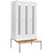 Schäfer Shop Select Vestiaire, avec banc, 3 compartiments, 400 mm, serrure à came batteuse, porte gris clair