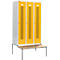 Schäfer Shop Select Vestiaire, avec banc, 3 compartiments, 400 mm, serrure à came batteuse, porte jaune colza