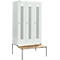 Schäfer Shop Select Vestiaire, avec banc, 3 compartiments, 400 mm, serrure à cylindre, porte gris clair