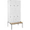 Schäfer Shop Select Vestiaire, avec banc, 3 x 2 compartiments, 300 mm, serrure à came batteuse, porte gris clair