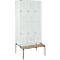 Schäfer Shop Select Vestiaire, avec banc, 3 x 2 compartiments, 300 mm, serrure à cylindre. Porte gris clair