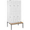 Schäfer Shop Select Vestiaire, avec banc, 3 x 2 compartiments, 400 mm, serrure à came batteuse, porte gris clair