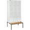 Schäfer Shop Select Vestiaire, avec banc, 3 x 2 compartiments, 400 mm, serrure à cylindre, porte gris clair