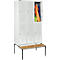 Schäfer Shop Select Vestiaire, avec banc, 3 x 2 compartiments, 400 mm, serrure à cylindre, porte gris clair