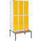 Schäfer Shop Select Vestiaire, avec banc, 3 x 2 compartiments, 400 mm, serrure à cylindre, porte jaune