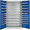 Schäfer Shop Select voorraadkast, 10 etages, zonder kastinrichting, B 1200 x D 500 x H 1935 mm, staal, lichtgrijs/enziumblauw