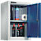 Schäfer Shop Select wandkast, enkeldeurs, met tussenplank, B 400 x D 320 x H 600 mm, staal, lichtgrijs/ gentiaanblauw