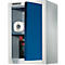 Schäfer Shop Select wandkast, enkeldeurs, met tussenplank, B 400 x D 320 x H 600 mm, staal, lichtgrijs/ gentiaanblauw