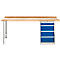 Schäfer Shop Select Werkbank, 4 Schübe, Grundeinheit, B 2000 mm, lichtgrau RAL 7035/enzianblau RAL 5010 
