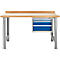Schäfer Shop Select Werkbank mit 3 Schüben, Grundeinheit, B 2000 mm, weissaluminium RAL 9006 