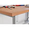 Schäfer Shop Select Werkbank, verrijdbaar, B 1500 x D 700 x H 676-888 mm, in hoogte verstelbaar, lichtgrijs