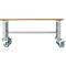 Schäfer Shop Select Werkbank, verrijdbaar, B 1500 x D 700 x H 676-888 mm, in hoogte verstelbaar, lichtgrijs