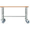 Schäfer Shop Select Werkbank, verrijdbaar, B 1500 x D 700 x H 676-888 mm, in hoogte verstelbaar, lichtgrijs