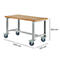 Schäfer Shop Select Werkbank, verrijdbaar, B 1500 x D 700 x H 835 mm, lichtgrijs