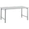 Schäfer Shop Select werktafel, handmatig in hoogte verstelbaar, 4-poots frame, B 1600 x D 800 x H 680-960 mm, hout &amp; staal, lichtgrijs/blank aluminium