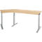 Schäfer Shop Select Winkelschreibtisch ERGO-T 2.0, 135° Winkel, Ansatz links, T-Fuß, B 2165 x T 800 x H 675-895 mm, Ahorn/weißalu 