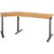 Schäfer Shop Select Winkelschreibtisch ERGO-T 2.0, 135° Winkel, Ansatz links, T-Fuß, B 2165 x T 800 x H 675-895 mm, Buche/anthrazit 