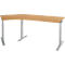 Schäfer Shop Select Winkelschreibtisch ERGO-T 2.0, 135° Winkel, Ansatz links, T-Fuß, B 2165 x T 800 x H 675-895 mm, Buche/weißalu