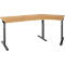 Schäfer Shop Select Winkelschreibtisch ERGO-T 2.0, 135° Winkel, Ansatz rechts, T-Fuß, B 2165 x T 800 x H 675-895 mm, Buche/anthrazit