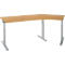 Schäfer Shop Select Winkelschreibtisch ERGO-T 2.0, 135° Winkel, Ansatz rechts, T-Fuß, B 2165 x T 800 x H 675-895 mm, Buche/weißalu