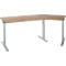 Schäfer Shop Select Winkelschreibtisch ERGO-T 2.0, 135° Winkel, Ansatz rechts, T-Fuß, B 2165 x T 800 x H 675-895 mm, Eiche/weißalu