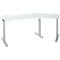 Schäfer Shop Select Winkelschreibtisch ERGO-T 2.0, 135° Winkel, Ansatz rechts, T-Fuß, B 2165 x T 800 x H 675-895 mm, lichtgrau/weißalu