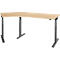 Schäfer Shop Select Winkelschreibtisch ERGO-T 2.0, elektrisch höhenverstellbar, 135° Winkel links, T-Fuß, B 2000 mm, Ahorn/anthrazit