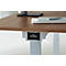Schäfer Shop Select Winkelschreibtisch ERGO-T 2.0, elektrisch höhenverstellbar, 90° Winkel links, T-Fuß, B 2000 mm, lichtgrau/weißalu