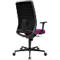 Schäfer Shop Silla de oficina Genius SSI Lady Proline, con reposabrazos, mecanismo síncrono de tres puntos, asiento wellness, respaldo de malla 3D, negro/morado