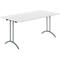 Schäfer Shop Table pliante Select, rectangle, piétement en double T, ferrure spéciale de pliage &amp; compensation au sol, L 1600 x P 800 x H 720 mm, gris clair/anthracite